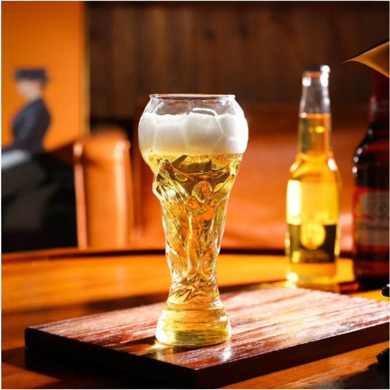 Trophy-Shaped Glass Beer Mug