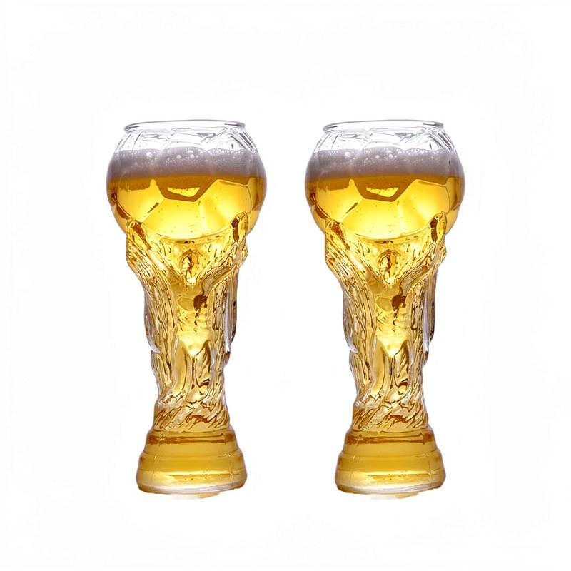 Trophy-Shaped Glass Beer Mug