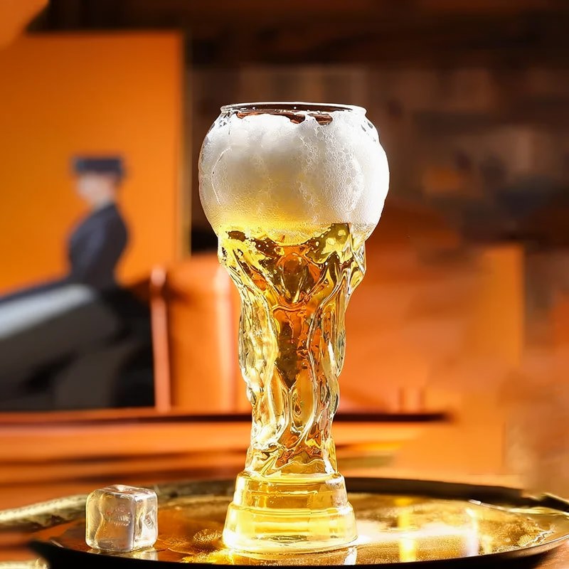 Trophy-Shaped Glass Beer Mug