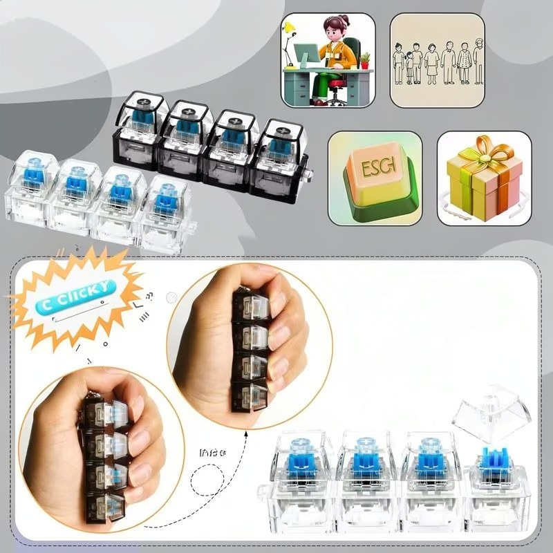 LED Klick-Schlüsselanhänger Fidget-Spielzeug