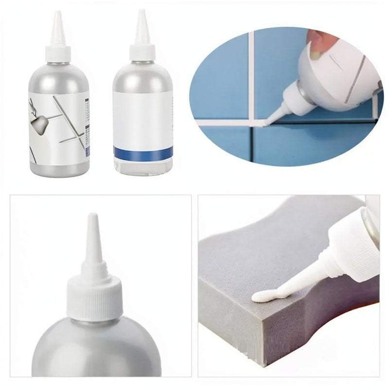 Différentes tailles et types de bouteilles de scellant pour réparer les joints de carrelage imperméables et pointes d'applica