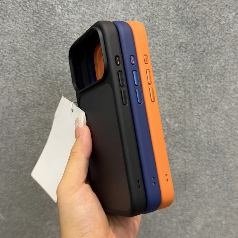 Coque de téléphone transparente mate avec accents orange