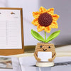 Hand-Crocheted Sunflower in Decorative Pot