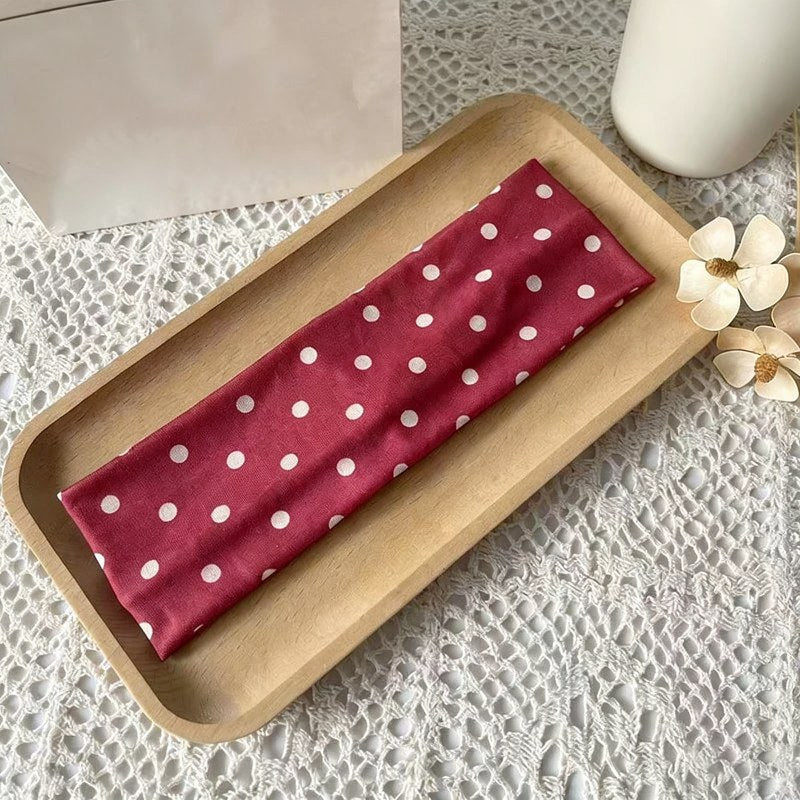Bandeau large en tissu à pois
