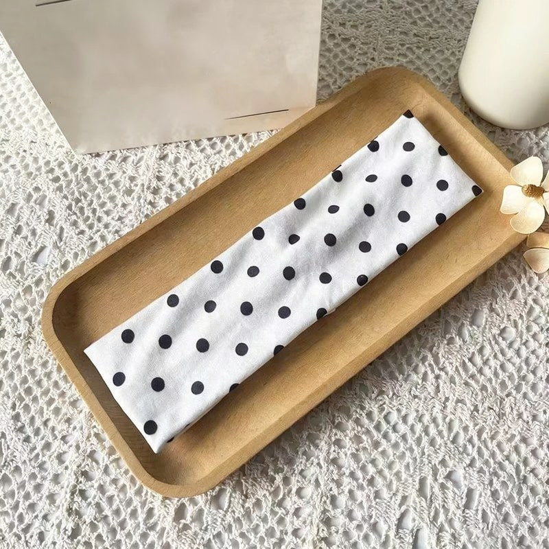 Bandeau large en tissu à pois