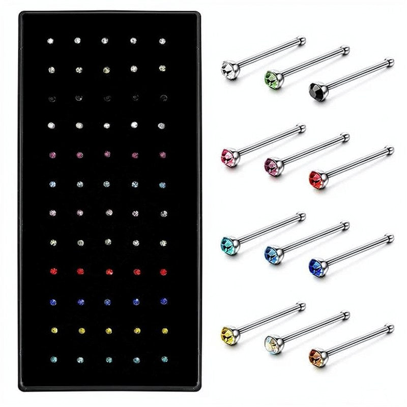 Ensemble de Piercings de Nez en Acier Inoxydable Géométrique