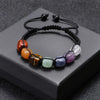 Natural Stone Chakra Bracelet with Adjustable Braided Cord