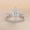 Bague en argent sterling 925 avec zircon taille marquise