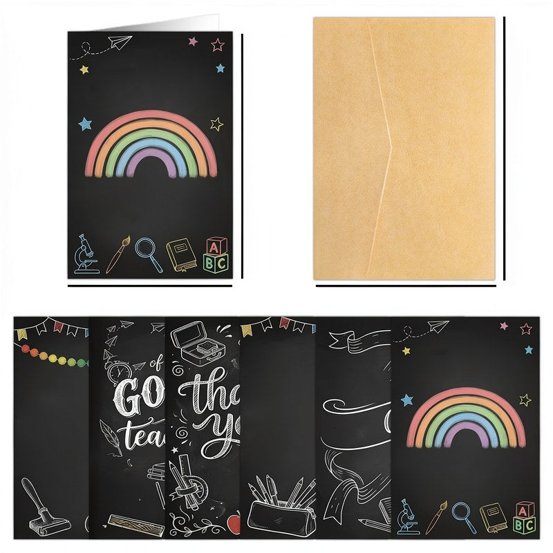 Tarjetas de Felicitación para Maestros con Estilo Pizarrón (Set de 6)