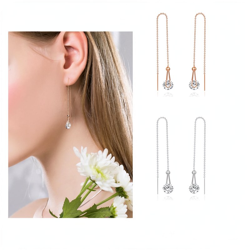 Elegant Cubic Zirconia Drop Earrings
