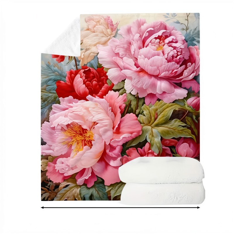 Floral Print Microfiber Throw Blanket