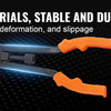 Orange and black tool kit featuring a carbon steel handle, an alloy material rivet rod, and an ergonomic rubber handle.