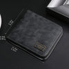 Personalized Engraved Leather Wallet for Men with Coin Pocket
