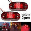 A pair of red LED side marker clearance lights for trucks, trailers, and caravans.